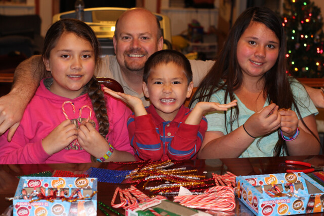 One of our Christmas traditions - candy cane reindeer